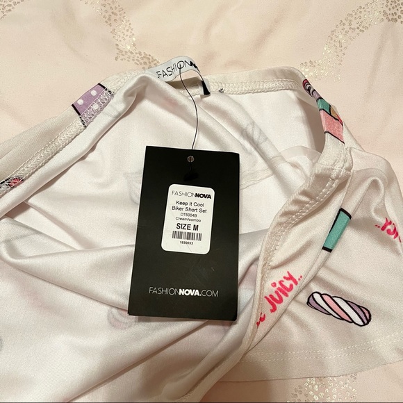 fashion nova ice cream biker short set medium NWT - Picture 6 of 9